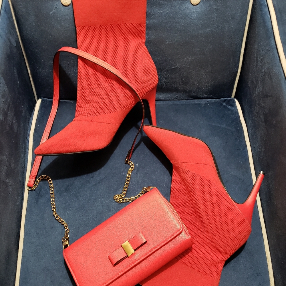Women's size 13w Red stiletto boots